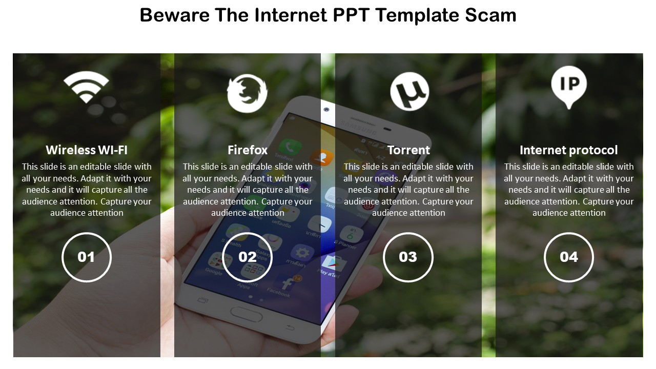 internet ppt template-Beware The Internet PPT Template Scam